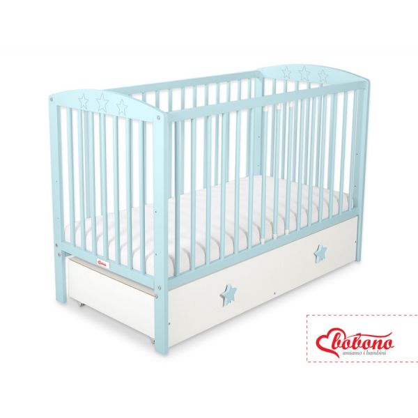 Kinderbett 120x60cm mit Sternen mit Schublade MAXI