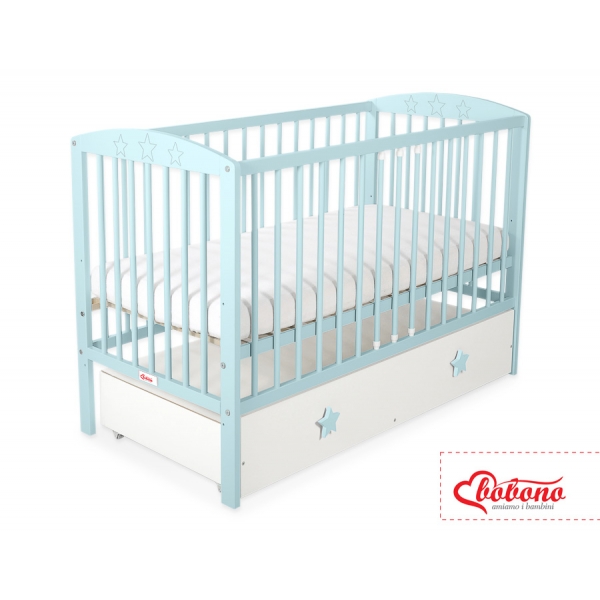 Kinderbett 120x60cm mit Sternen mit Schublade MAXI