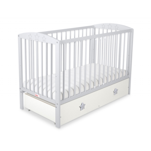 Kinderbett 120x60cm mit Sternen mit Schublade MAXI