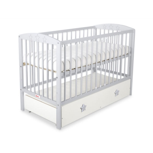 Kinderbett 120x60cm mit Sternen mit Schublade MAXI