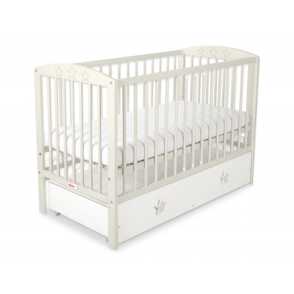 Kinderbett 120x60cm mit Sternen mit Schublade MAXI
