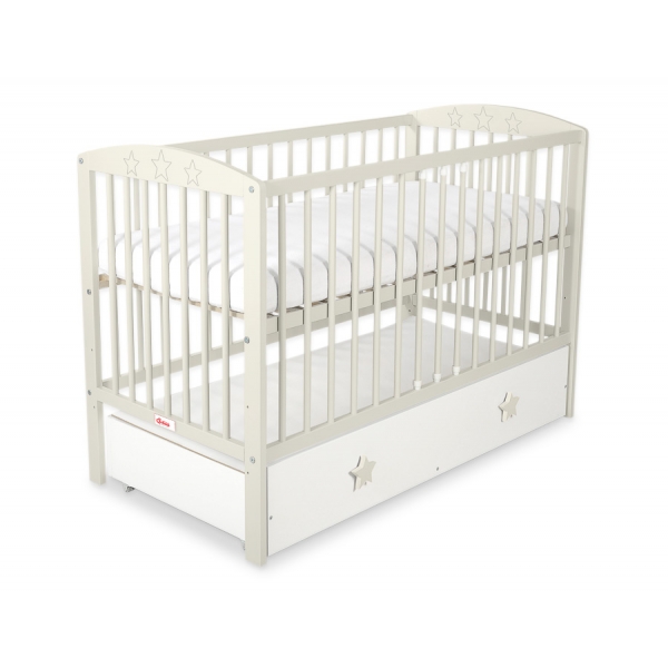 Kinderbett 120x60cm mit Sternen mit Schublade MAXI