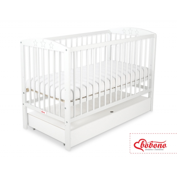 Kinderbett 120x60cm mit Sternen mit Schublade STANDARD
