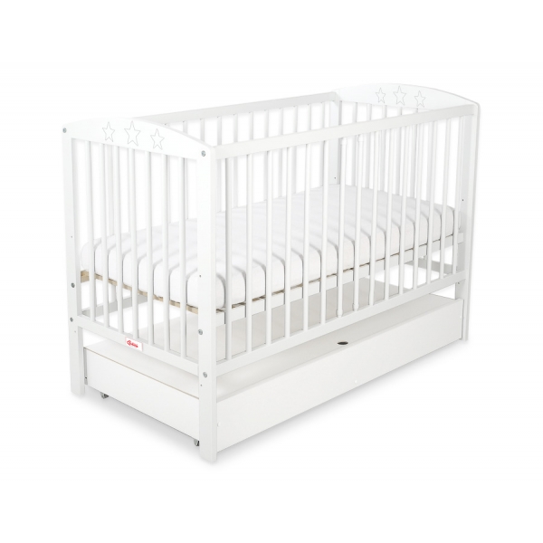 Kinderbett 120x60cm mit Sternen mit Schublade STANDARD