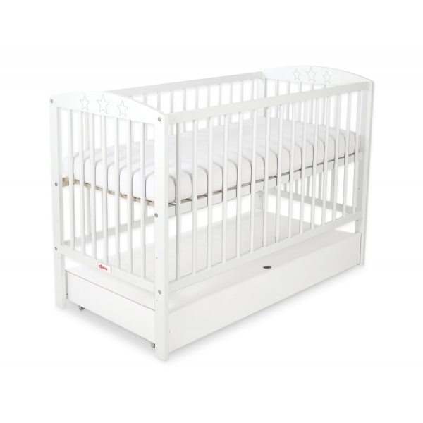 Kinderbett 120x60cm mit Sternen mit Schublade STANDARD