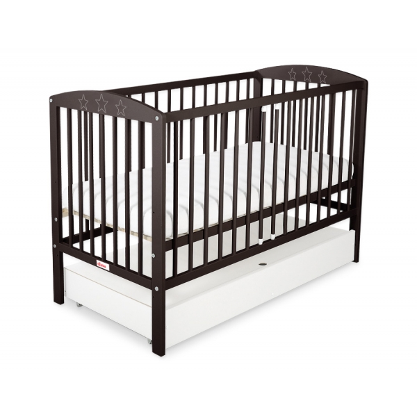 Kinderbett 120x60cm mit Sternen mit Schublade STANDARD
