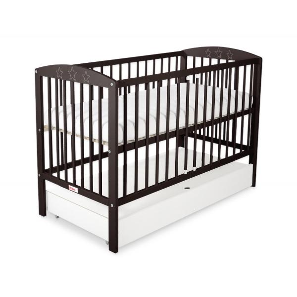 Kinderbett 120x60cm mit Sternen mit Schublade STANDARD