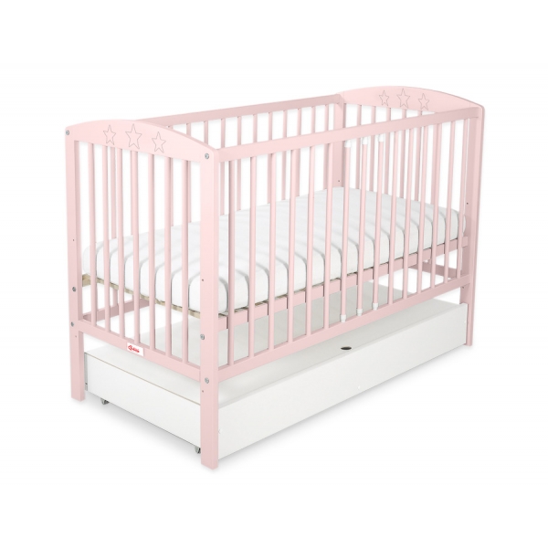 Kinderbett 120x60cm mit Sternen mit Schublade STANDARD