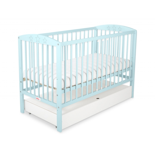 Kinderbett 120x60cm mit Sternen mit Schublade STANDARD