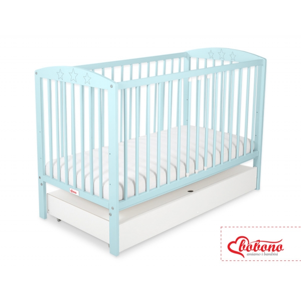 Kinderbett 120x60cm mit Sternen mit Schublade STANDARD