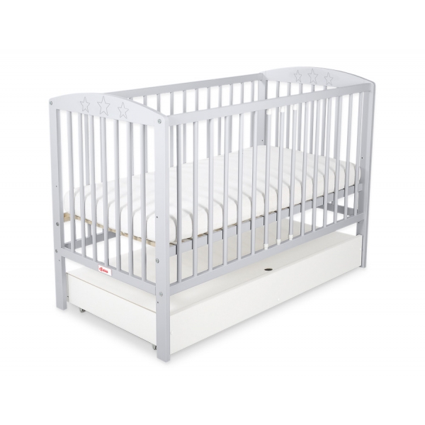 Kinderbett 120x60cm mit Sternen mit Schublade STANDARD