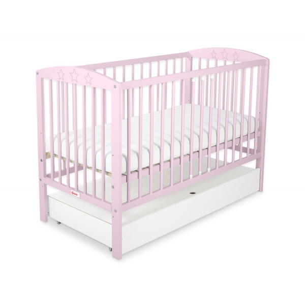 Kinderbett 120x60cm mit Sternen mit Schublade STANDARD