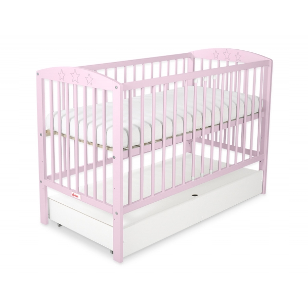 Kinderbett 120x60cm mit Sternen mit Schublade STANDARD