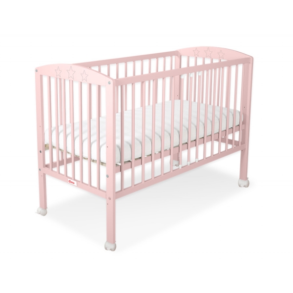 Kinderbett 120x60cm mit Sternen Puderrosa Gitterbett
