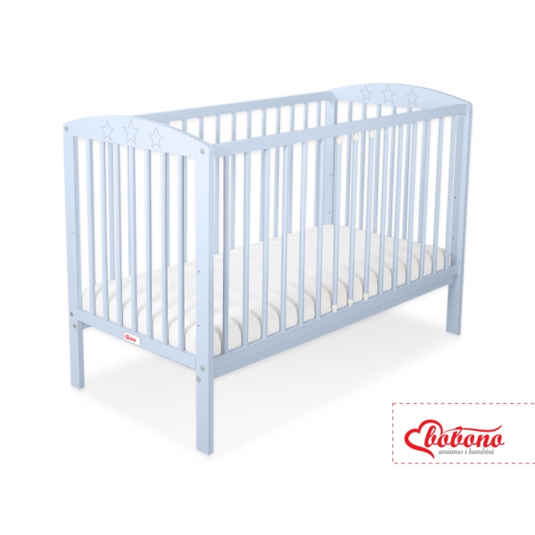 Blau Babybett Kinderbett 120 x 60 cm mit Sternen