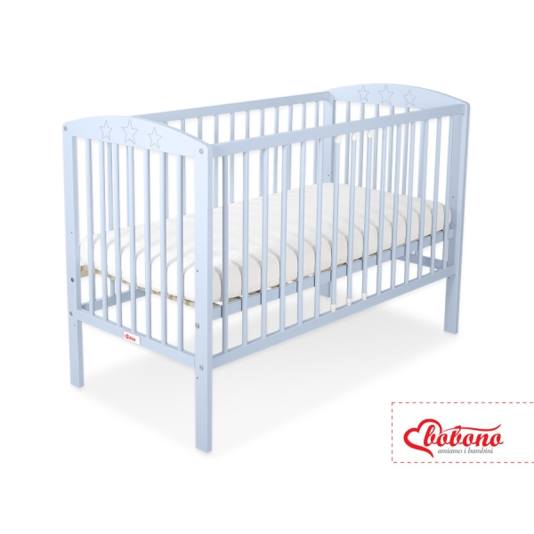 Blau Babybett Kinderbett 120 x 60 cm mit Sternen