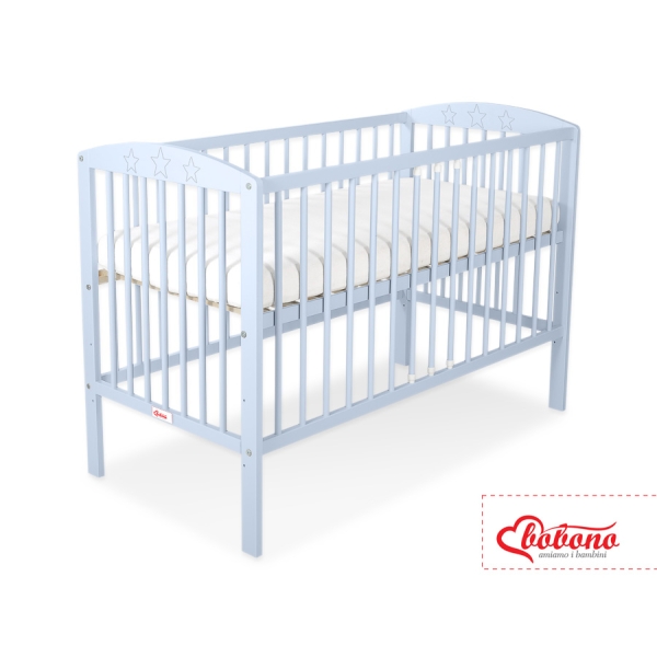 Blau Babybett Kinderbett 120 x 60 cm mit Sternen