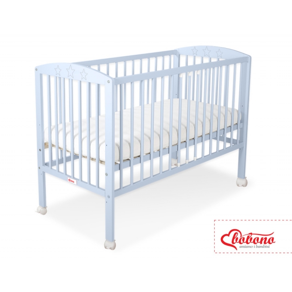 Blau Babybett Kinderbett 120 x 60 cm mit Sternen