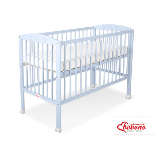 Blau Babybett Kinderbett 120 x 60 cm mit Sternen