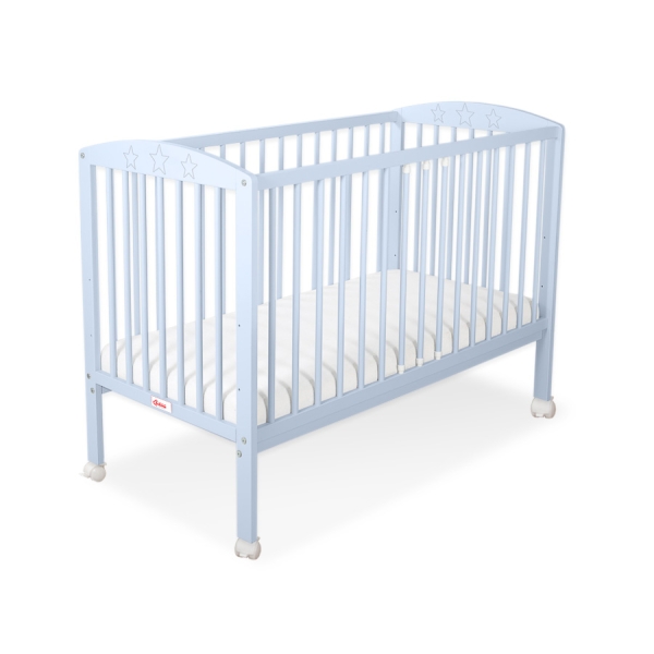 Blau Babybett Kinderbett 120 x 60 cm mit Sternen