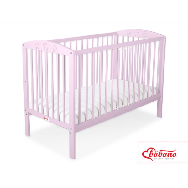 Babybett 120x60cm mit Sternen - rosa