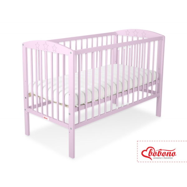 Babybett 120x60cm mit Sternen - rosa