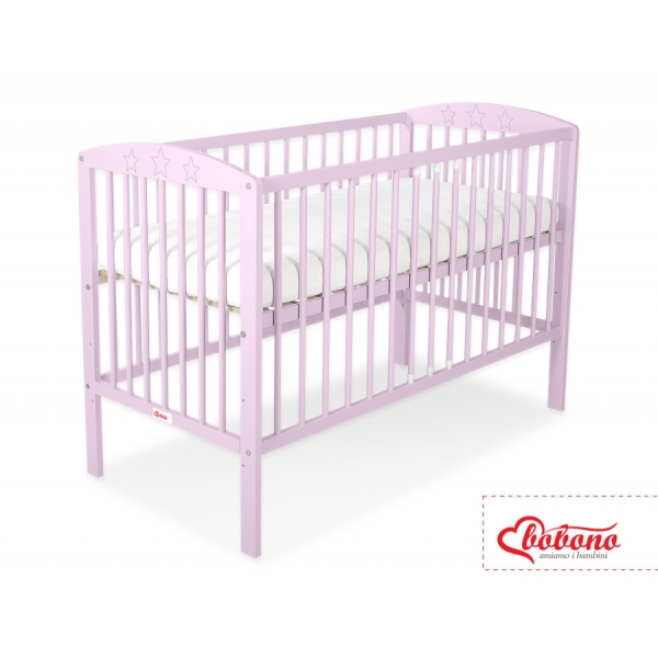 Babybett 120x60cm mit Sternen - rosa