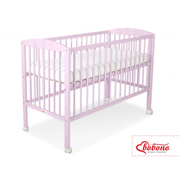 Babybett 120x60cm mit Sternen - rosa