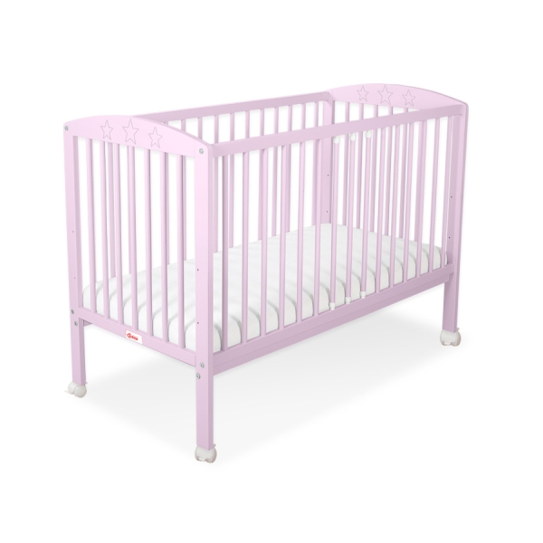 Babybett 120x60cm mit Sternen - rosa
