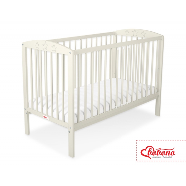 Kinderbett für Baby 120x60  mit Sternen - creme