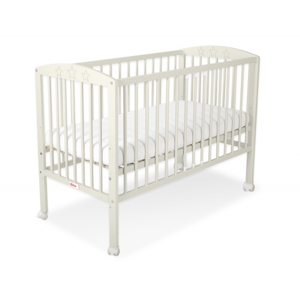 Kinderbett für Baby 120x60  mit Sternen - creme
