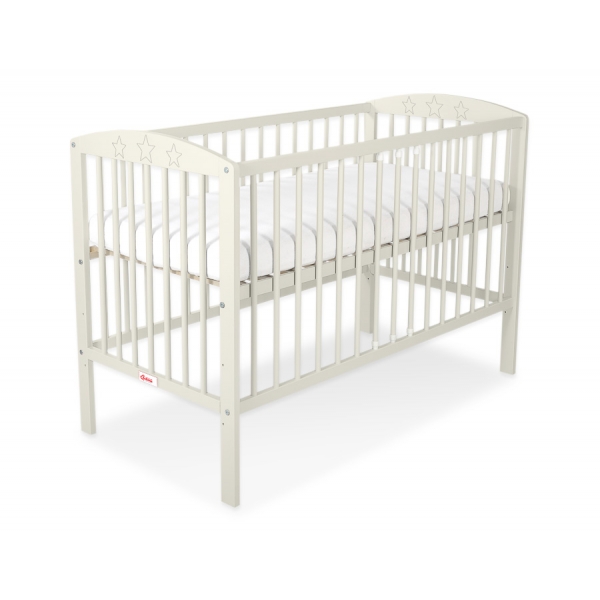 Kinderbett für Baby 120x60  mit Sternen - creme