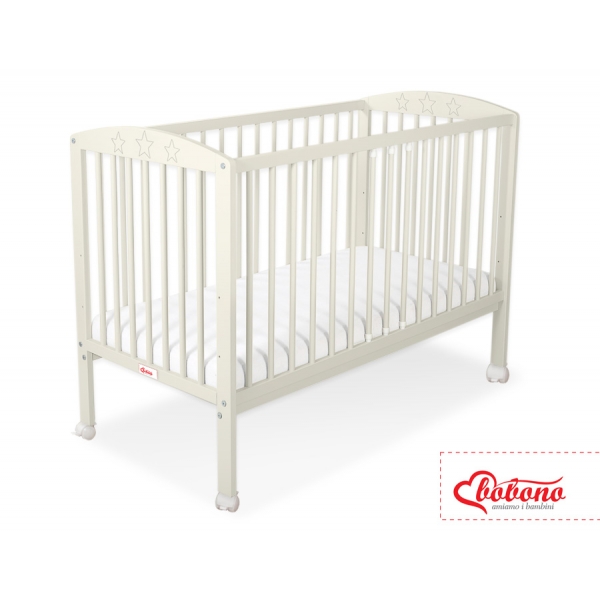 Kinderbett für Baby 120x60  mit Sternen - creme
