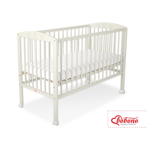 Kinderbett für Baby 120x60  mit Sternen - creme