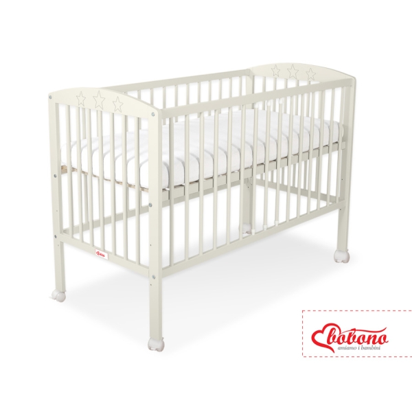 Kinderbett für Baby 120x60  mit Sternen - creme