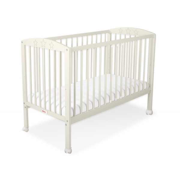 Kinderbett für Baby 120x60  mit Sternen - creme