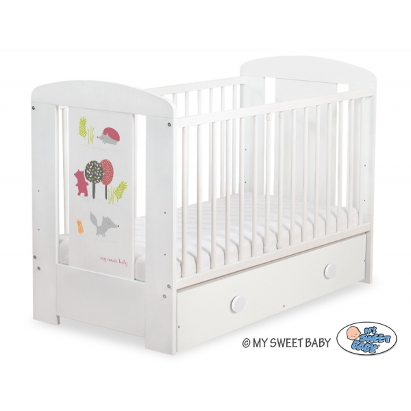 Kinderbett 120x60cm Secret forest mit Schublade MAXI