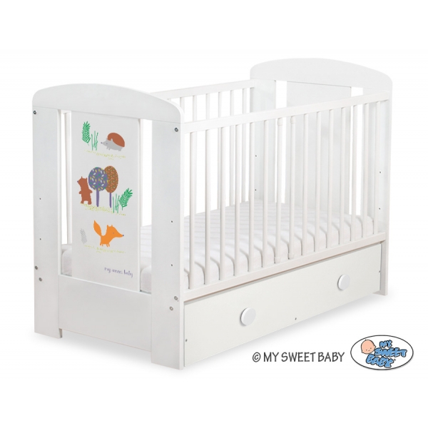 Kinderbett 120x60cm Secret forest mit Schublade MAXI