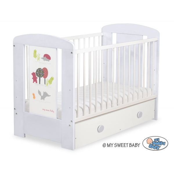 Kinderbett 120x60cm Secret forest mit Schublade MAXI