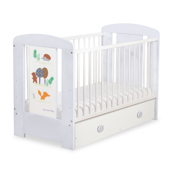 Kinderbett 120x60cm Secret forest mit Schublade MAXI