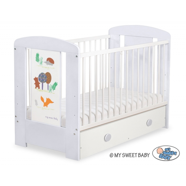 Kinderbett 120x60cm Secret forest mit Schublade MAXI