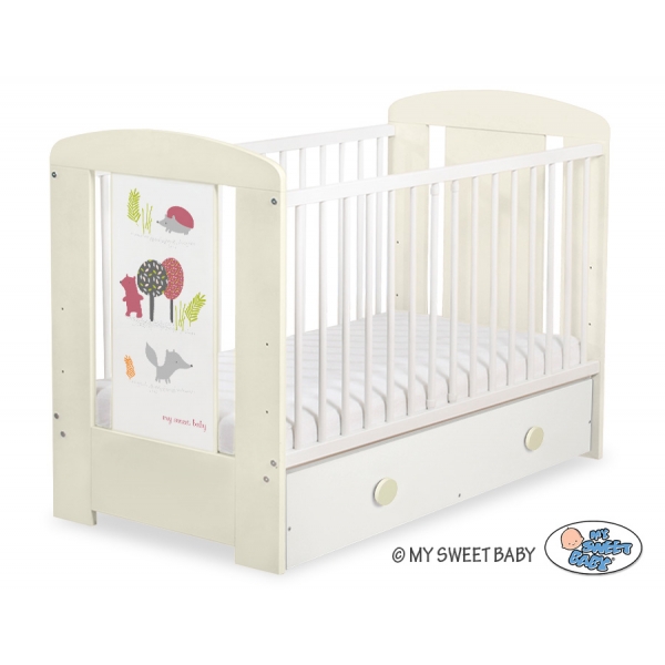 Kinderbett 120x60cm Secret forest mit Schublade MAXI