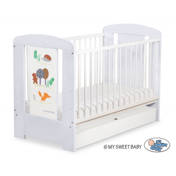 Kinderbett 120x60cm Secret forest mit Schublade STANDARD