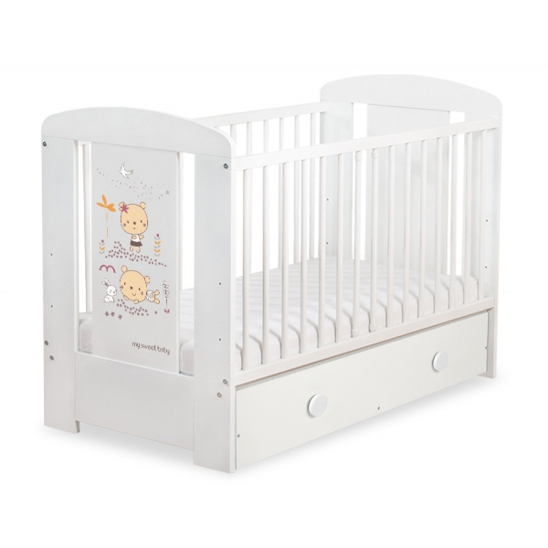 Kinderbett 120x60cm Sweet bears mit Schublade MAXI