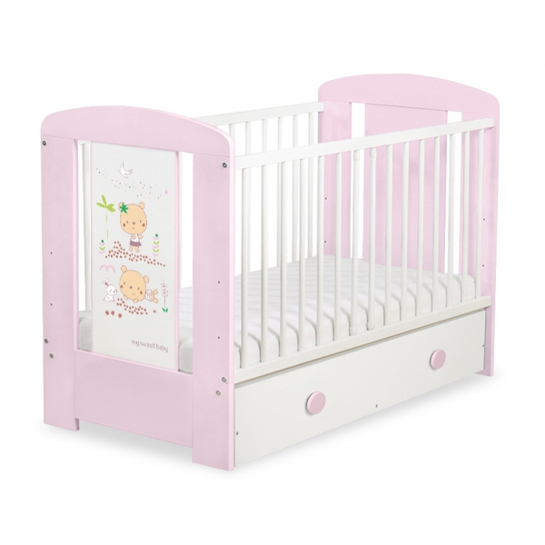 Kinderbett 120x60cm Sweet bears mit Schublade MAXI
