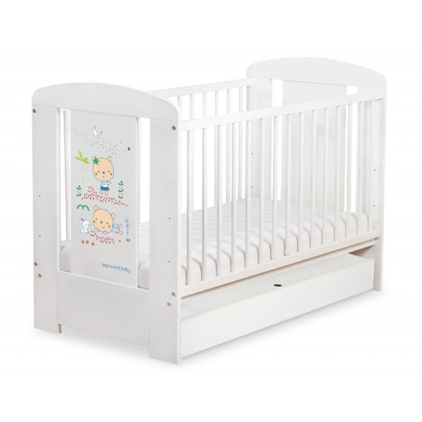 Kinderbett 120x60cm Sweet bears mit Schublade STANDARD