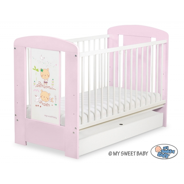 Kinderbett 120x60cm Sweet bears mit Schublade STANDARD
