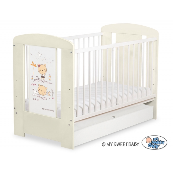 Kinderbett 120x60cm Sweet bears mit Schublade STANDARD