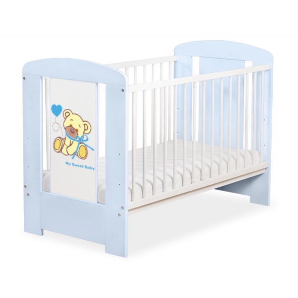 Kinderbett Blau 120x60cm Bär mit Schleife blau nr 5004-03-323