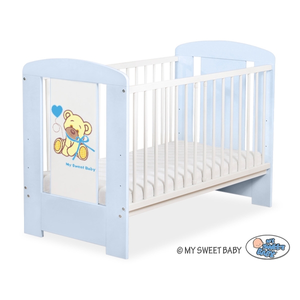 Kinderbett Blau 120x60cm Bär mit Schleife blau nr 5004-03-323